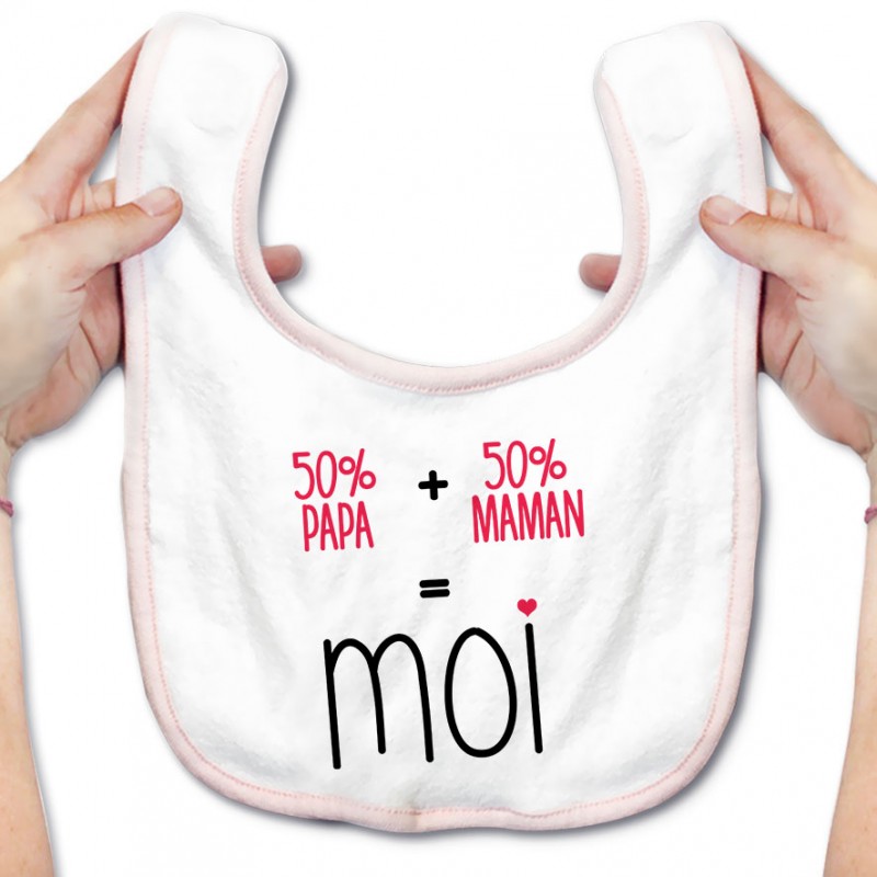 Bavoir bébé 50/50 ( version fille ) Bavoir bébé 50/50 ( version fille )