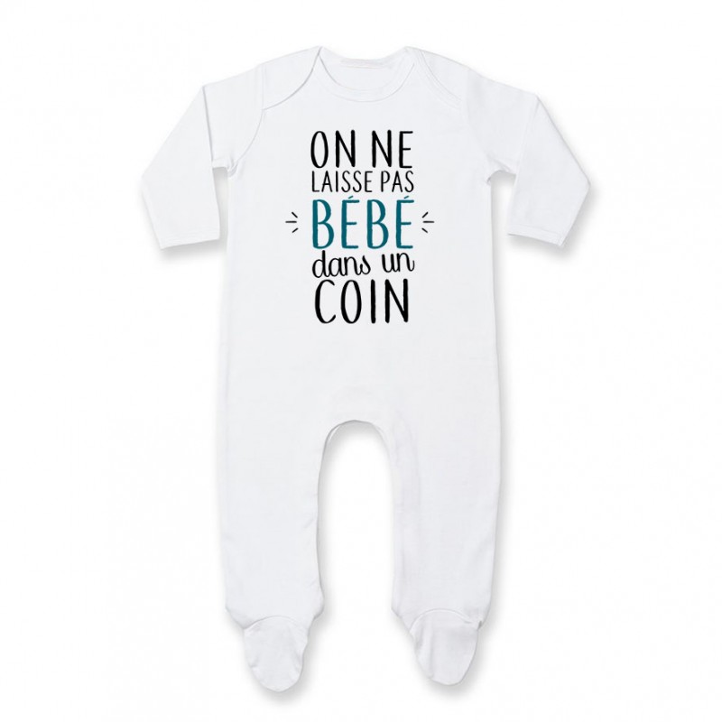 Pyjama bébé On ne laisse pas bébé dans un coin ( garçon ) Pyjama bébé On ne laisse pas bébé dans un coin ( garçon )