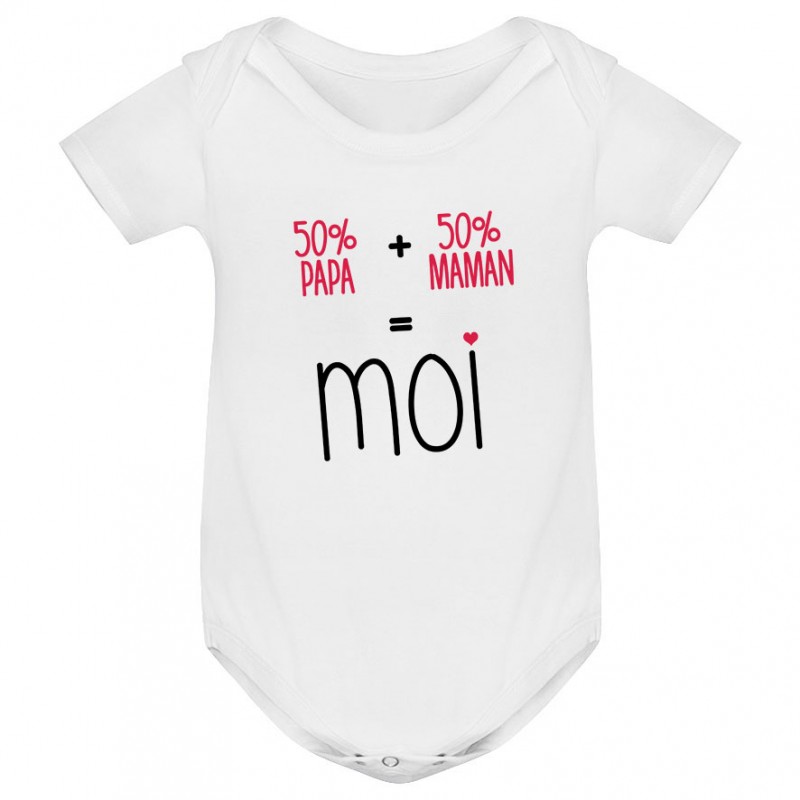 Body bébé 50/50 ( version fille ) Body bébé 50/50 ( version fille )