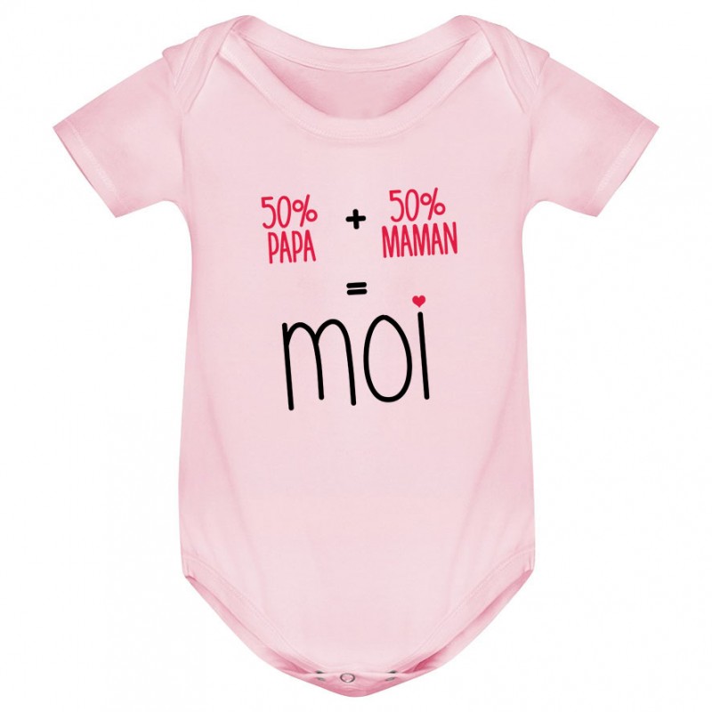 Body bébé 50/50 ( version fille ) Body bébé 50/50 ( version fille )