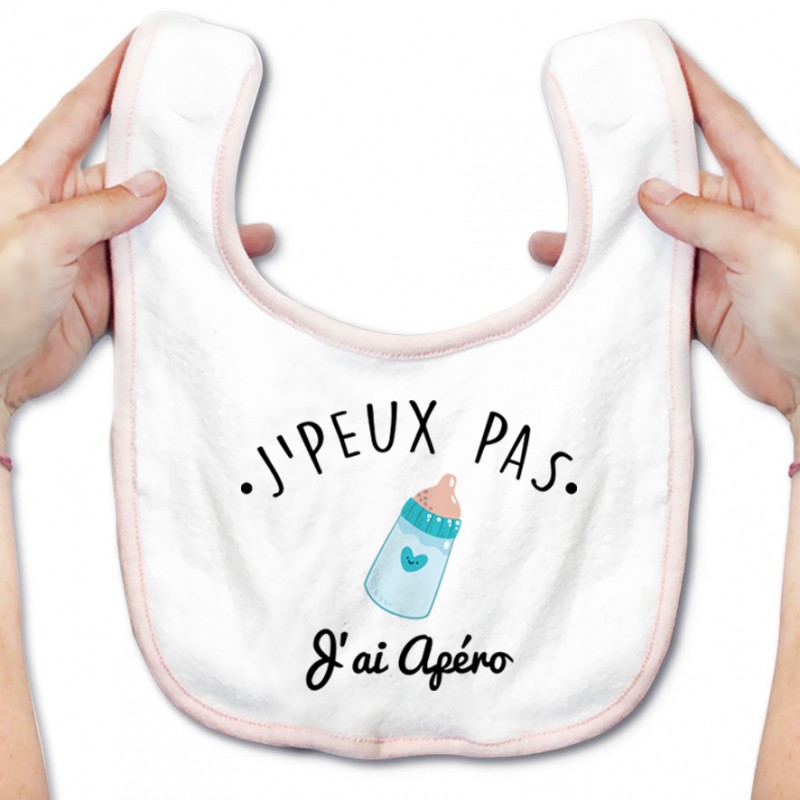 Bavoir bébé J'peux pas j'ai Apéro Bavoir bébé J'peux pas j'ai Apéro