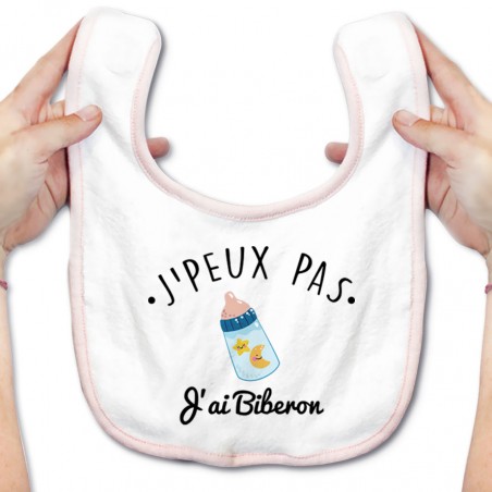 Bavoir bébé J'peux pas j'ai Biberon