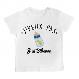 T-Shirt bébé J'peux pas j'ai Biberon