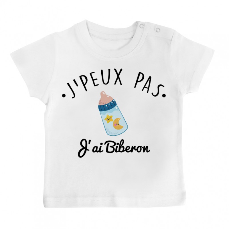 T-Shirt bébé J'peux pas j'ai Biberon