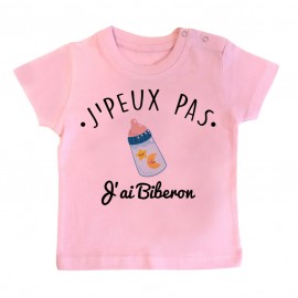 T-Shirt bébé J'peux pas j'ai Biberon