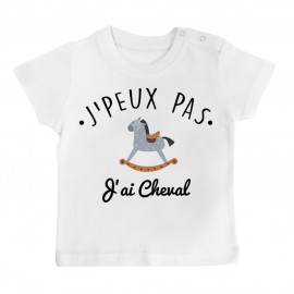 T-Shirt bébé J'peux pas j'ai Cheval