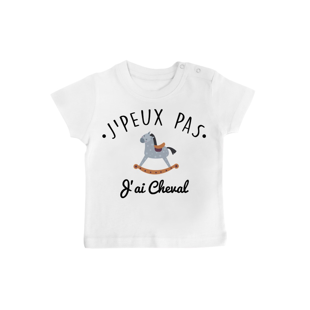 T-Shirt bébé J'peux pas j'ai Cheval