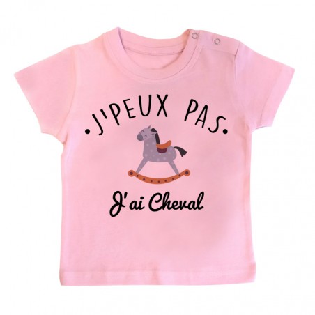 T-Shirt bébé J'peux pas j'ai Cheval