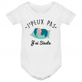 Body bébé J'peux pas j'ai sieste ( version garçon )
