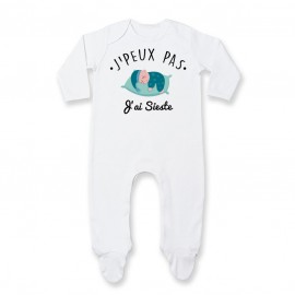 Pyjama bébé J'peux pas j'ai sieste ( version garçon )