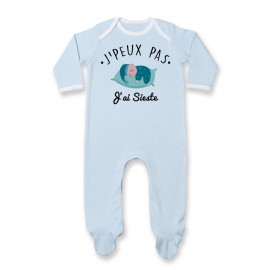 Pyjama bébé J'peux pas j'ai sieste ( version garçon )