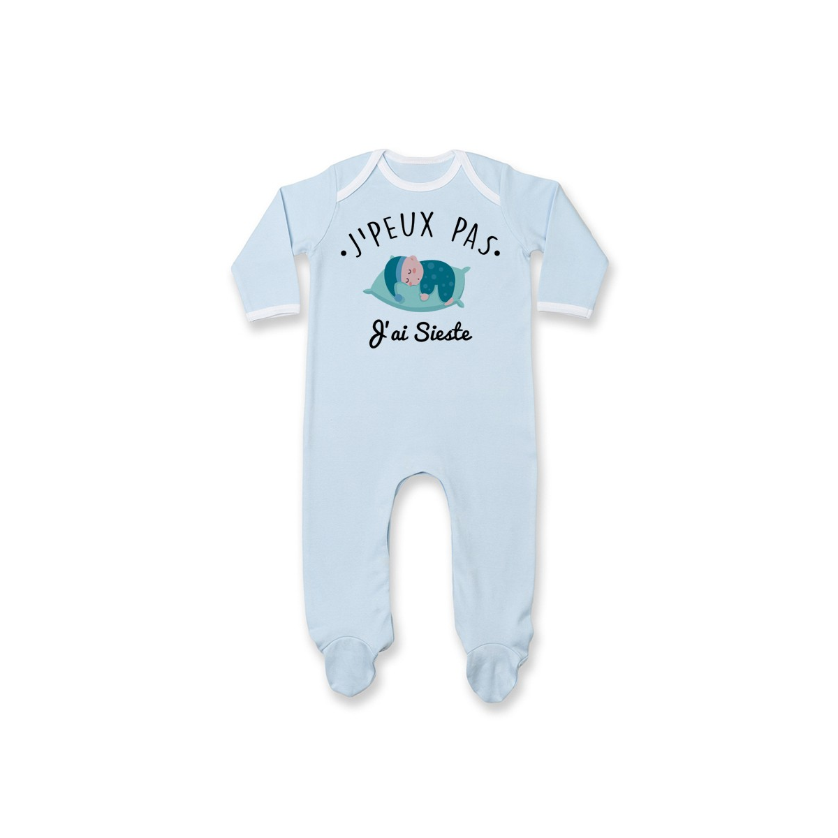 Pyjama bébé J'peux pas j'ai sieste ( version garçon )