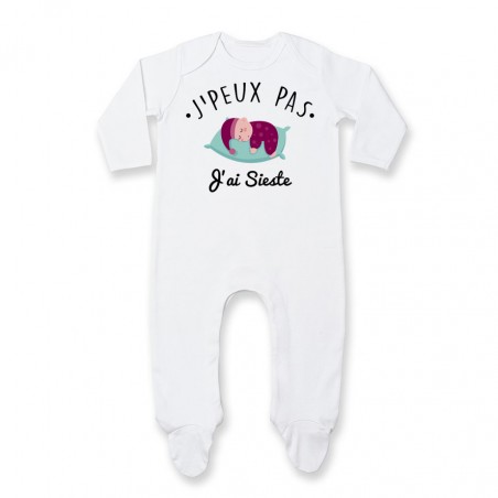 Pyjama bébé J'peux pas j'ai sieste ( version fille )