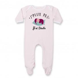 Pyjama bébé J'peux pas j'ai sieste ( version fille )