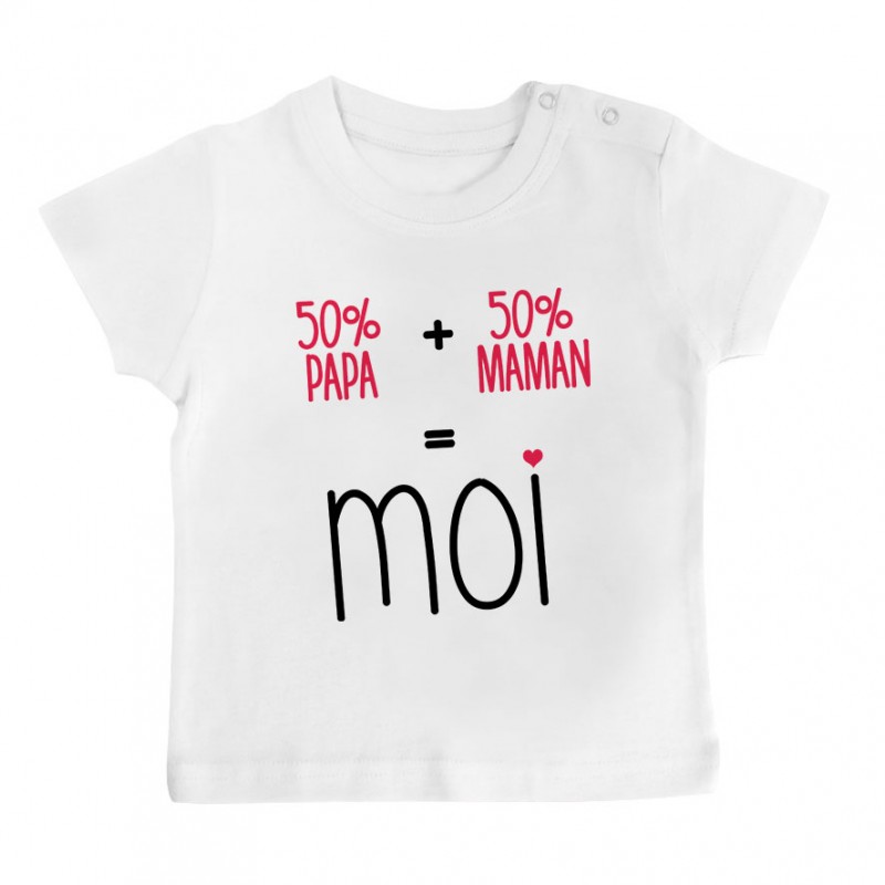 T-Shirt bébé 50/50 ( version fille ) T-Shirt bébé 50/50 ( version fille )