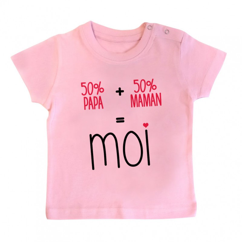 T-Shirt bébé 50/50 ( version fille ) T-Shirt bébé 50/50 ( version fille )